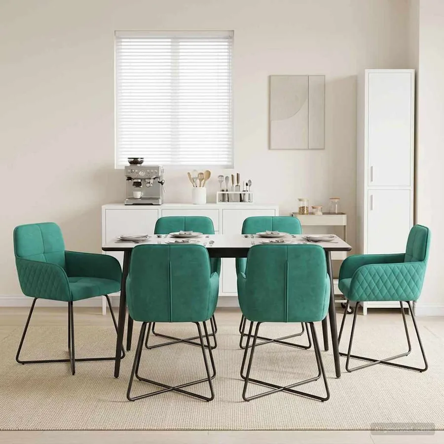 Chaises de salle à manger 6 pcs Velours Turquoise