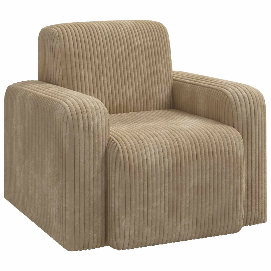 Fauteuil Taupe velours côtelé - 2