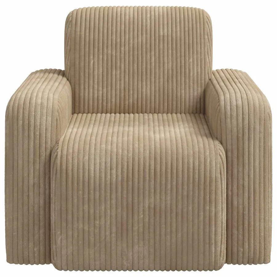 Fauteuil Taupe velours côtelé - 3
