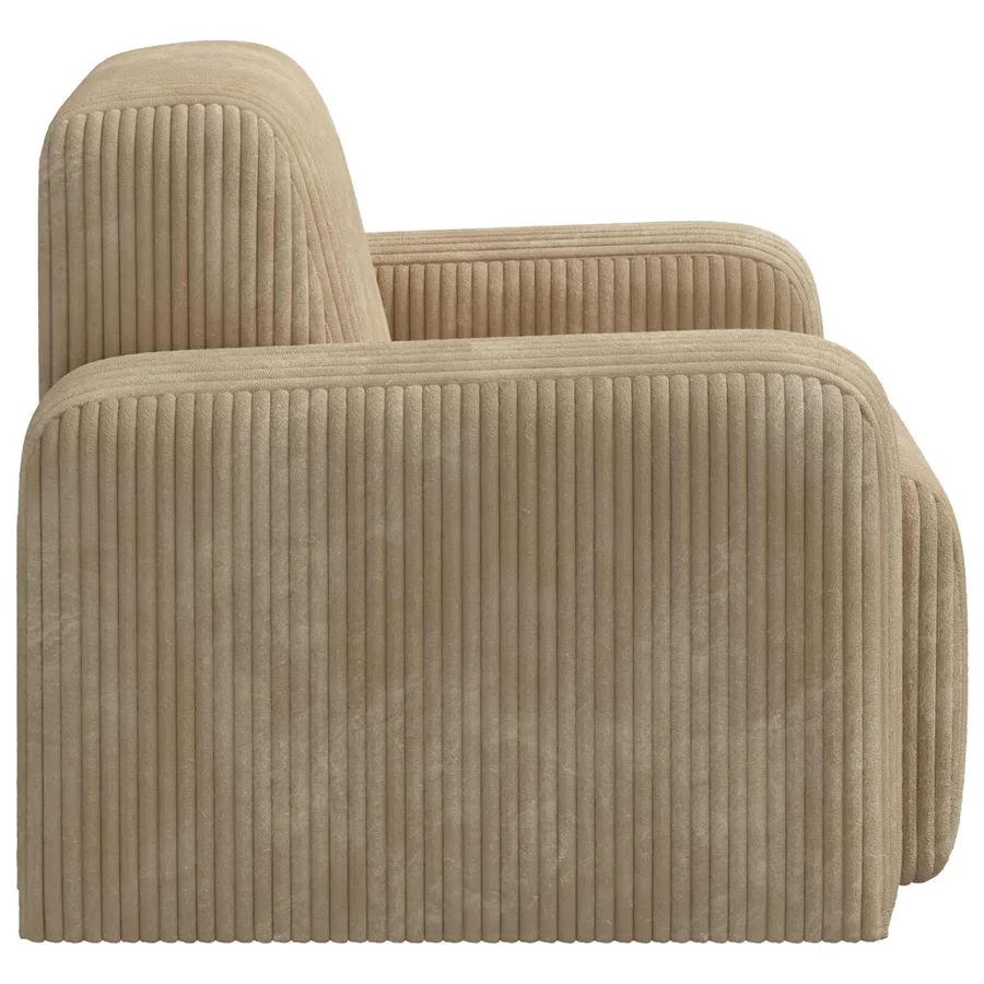 Fauteuil Taupe velours côtelé - 4