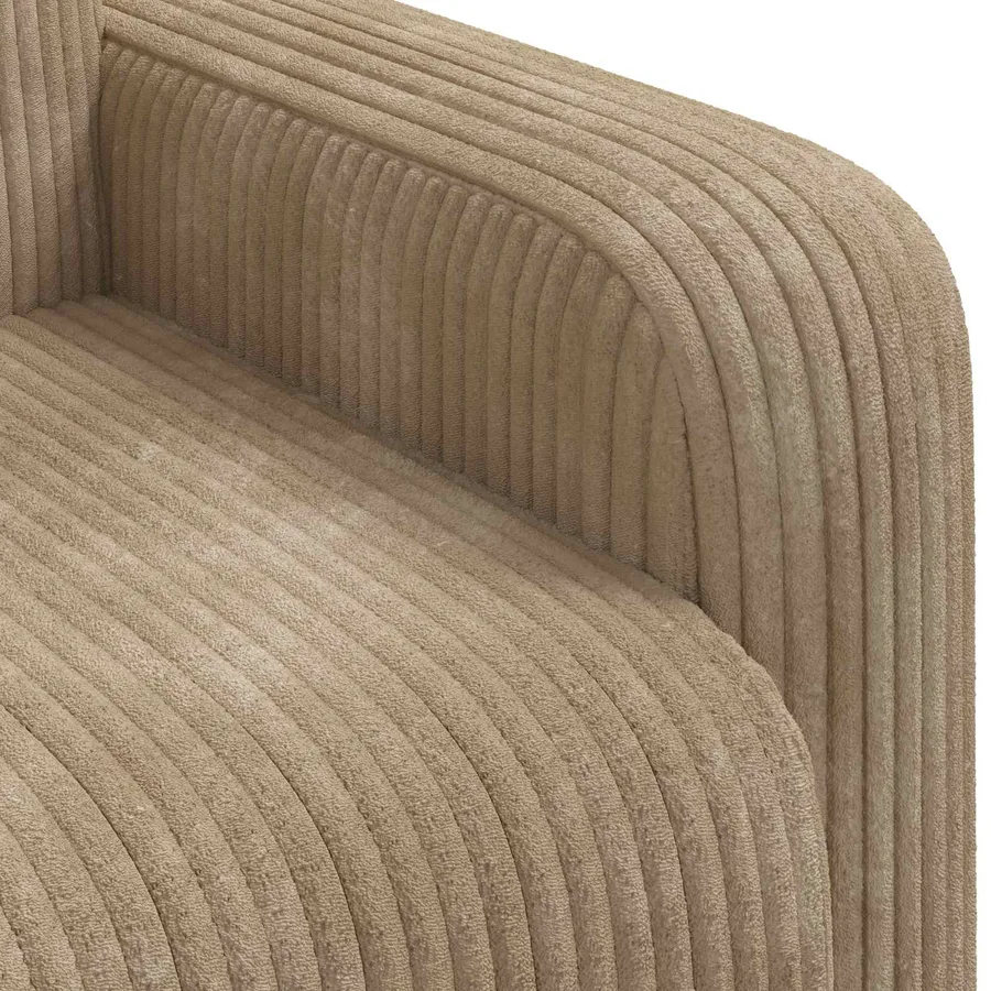 Fauteuil Taupe velours côtelé - 6