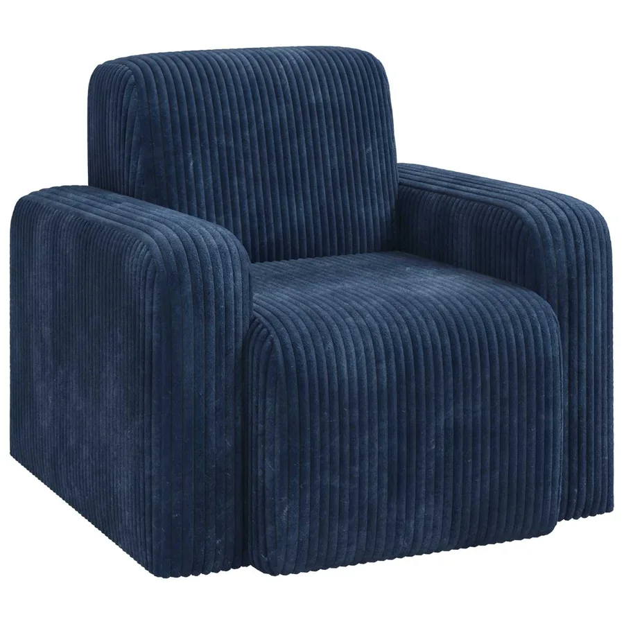 Fauteuil Bleu marine velours côtelé - 2