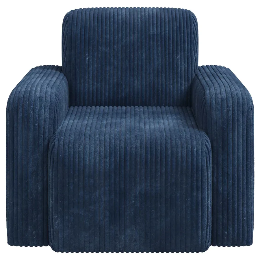 Fauteuil Bleu marine velours côtelé - 3