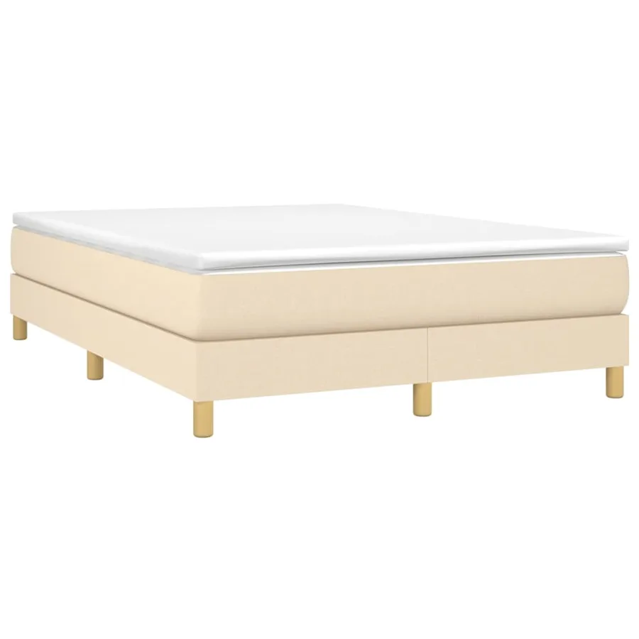 Sommier à lattes de lit avec matelas Crème 140x200 cm Tissu - 3