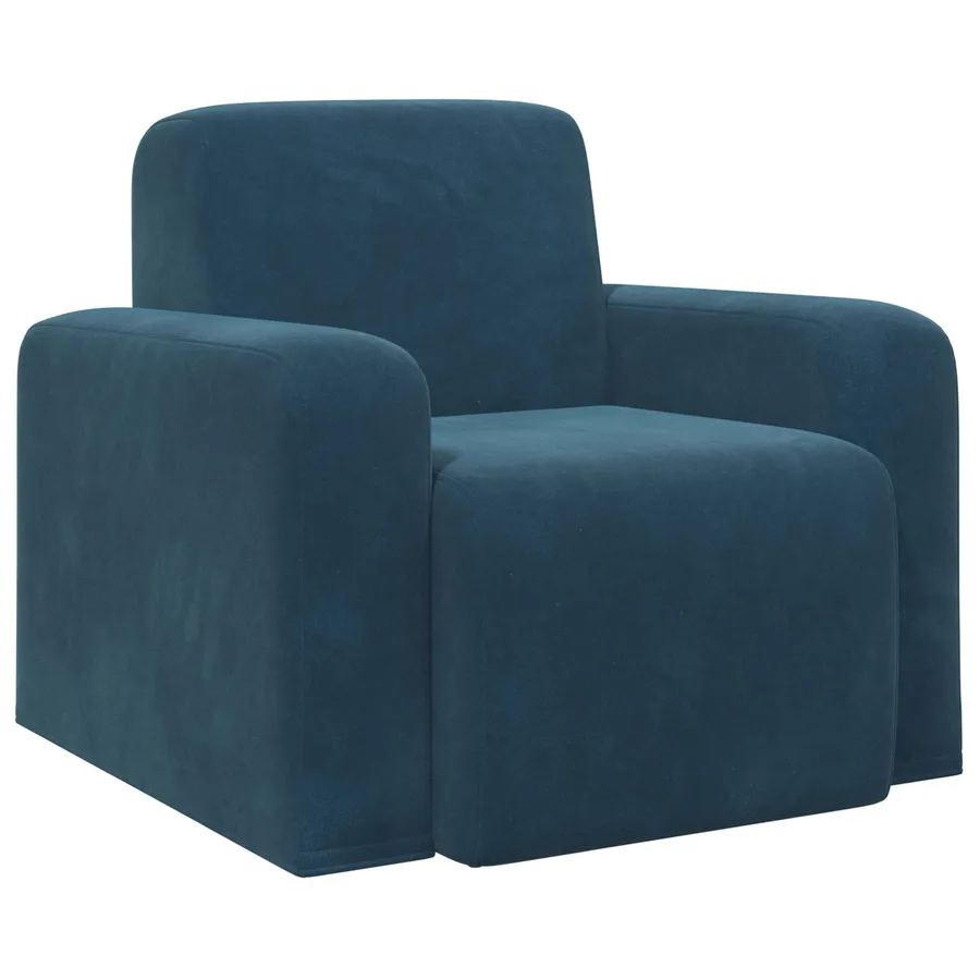 Fauteuil Bleu Velours - 2
