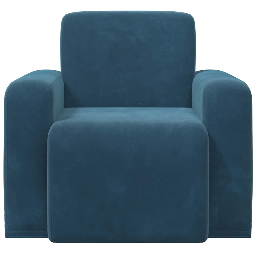 Fauteuil Bleu Velours - 3