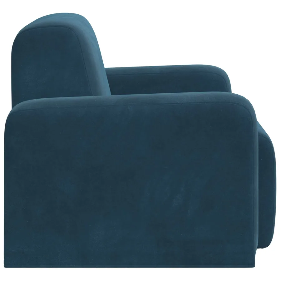 Fauteuil Bleu Velours - 4
