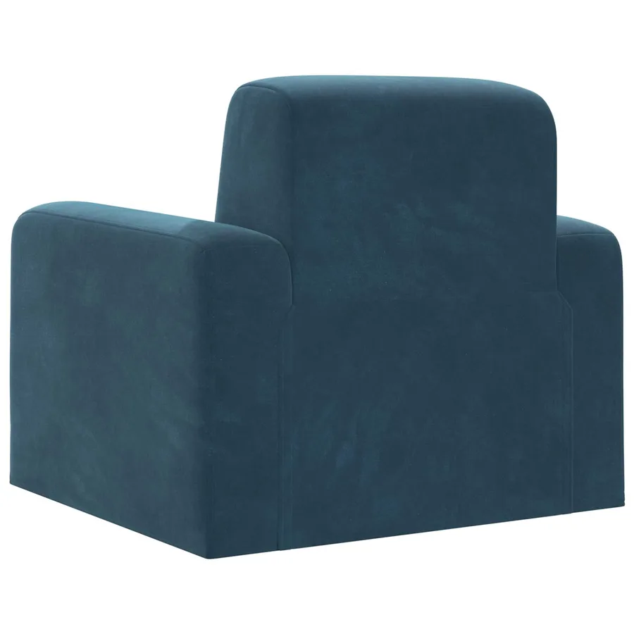 Fauteuil Bleu Velours - 5