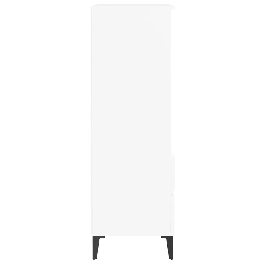 Buffet haut Blanc 40x36x110 cm Bois d'ingénierie - 5