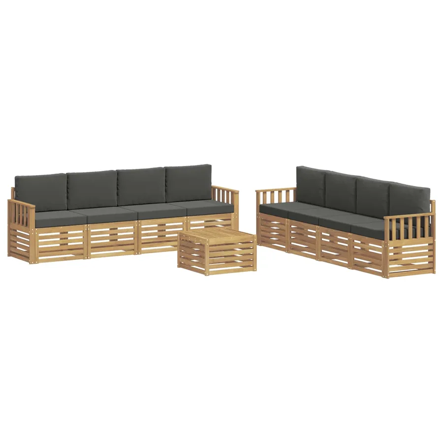 Ensemble de canapés d'extérieur 9 pcs Blanc et anthracite - 2