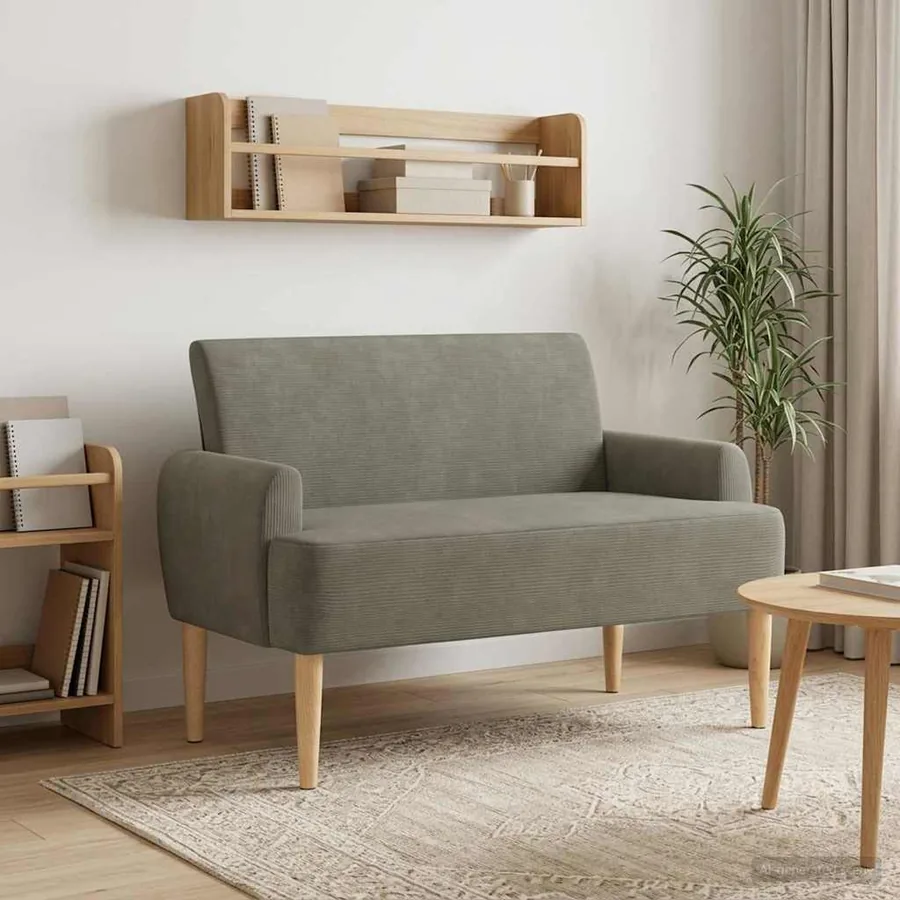 Canapé love seat avec capitonnage en boutons Gris clair