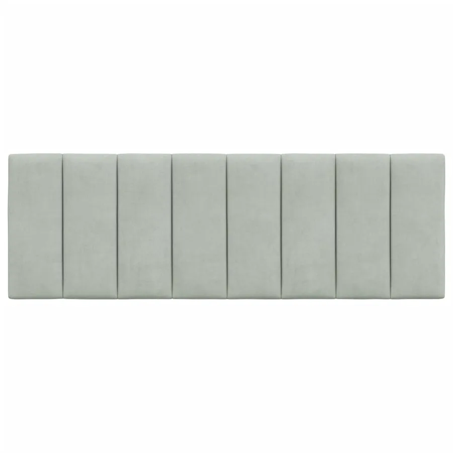 Coussin de tête de lit Hanko gris clair 137 cm velours - 5