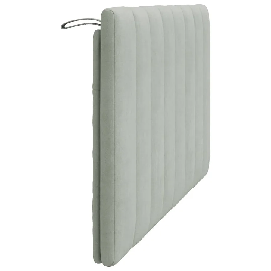 Coussin de tête de lit Hanko gris clair 137 cm velours - 6
