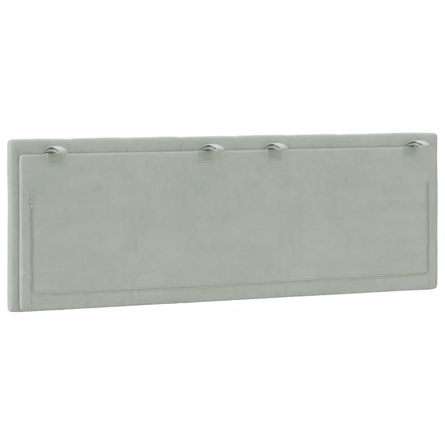 Coussin de tête de lit Hanko gris clair 137 cm velours - 7