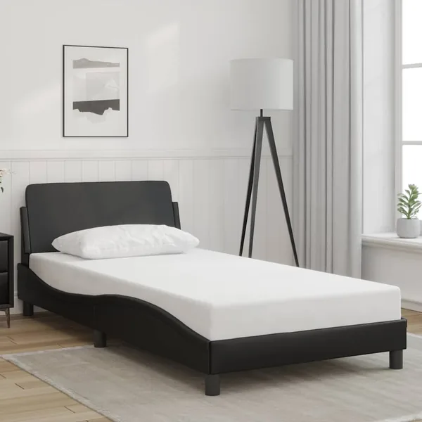 Cadre de lit Dover noir 100x190 cm similicuir
