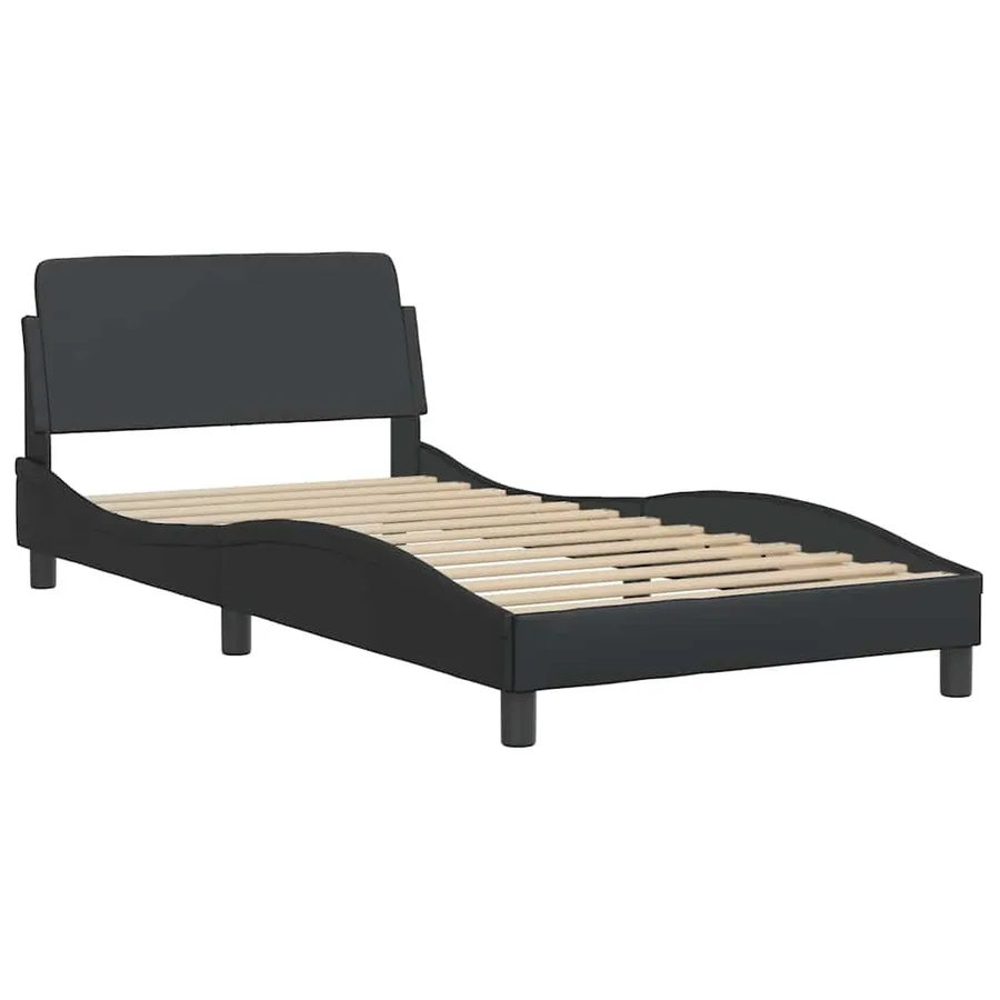 Cadre de lit Dover noir 100x190 cm similicuir - 3