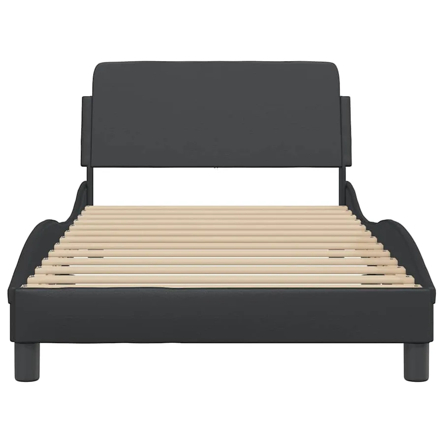 Cadre de lit Dover noir 100x190 cm similicuir - 4