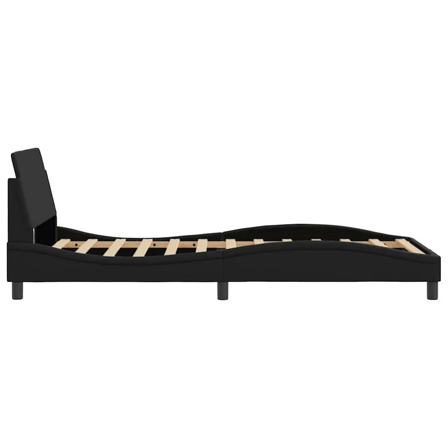 Cadre de lit Dover noir 100x190 cm similicuir - 5