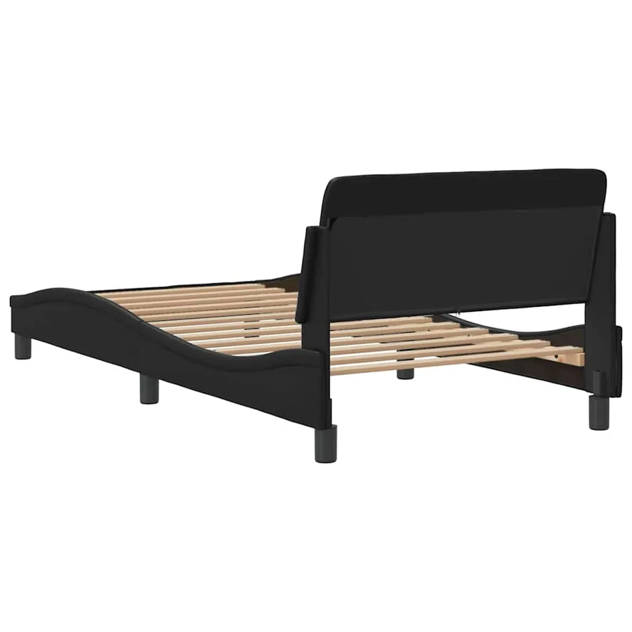 Cadre de lit Dover noir 100x190 cm similicuir - 6