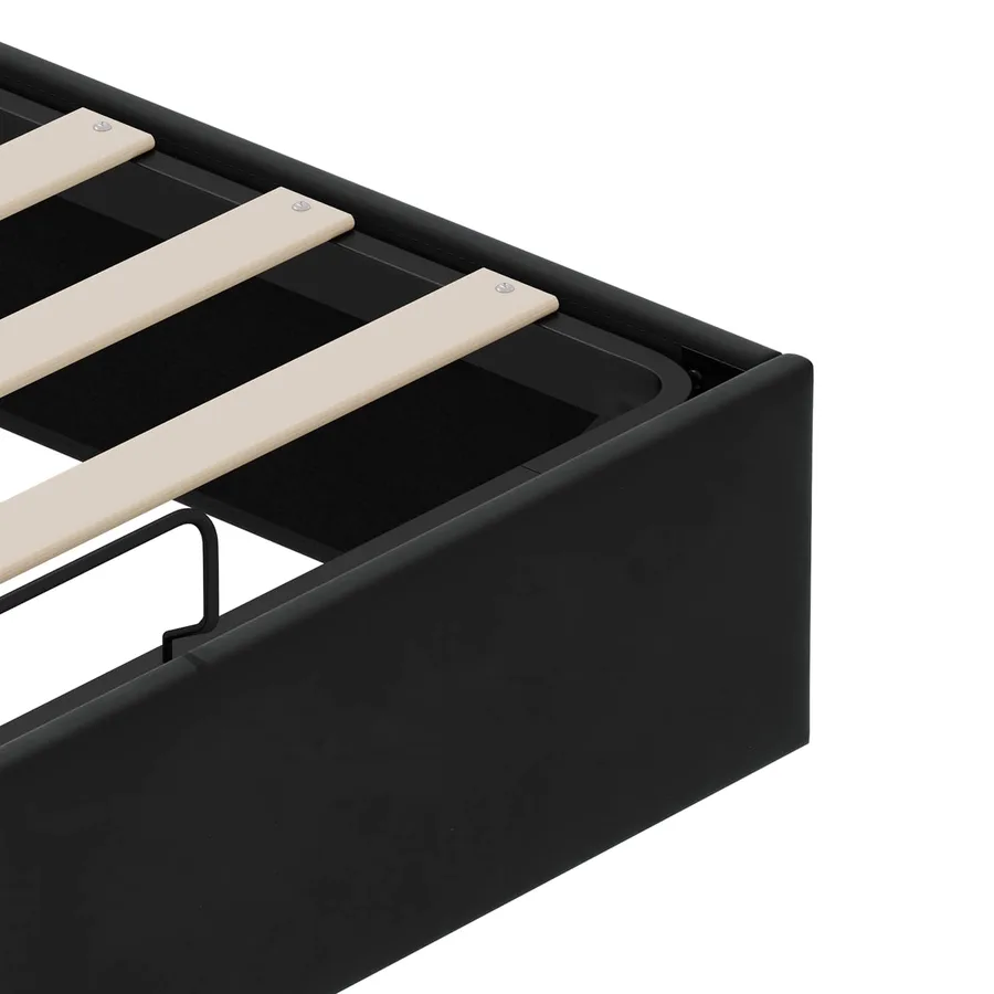 Cadre de lit ottoman Noir Lit double classique Velours - 8