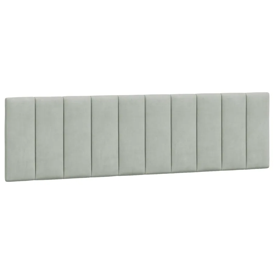 Coussin de tête de lit Hanko gris clair 183 cm velours - 2
