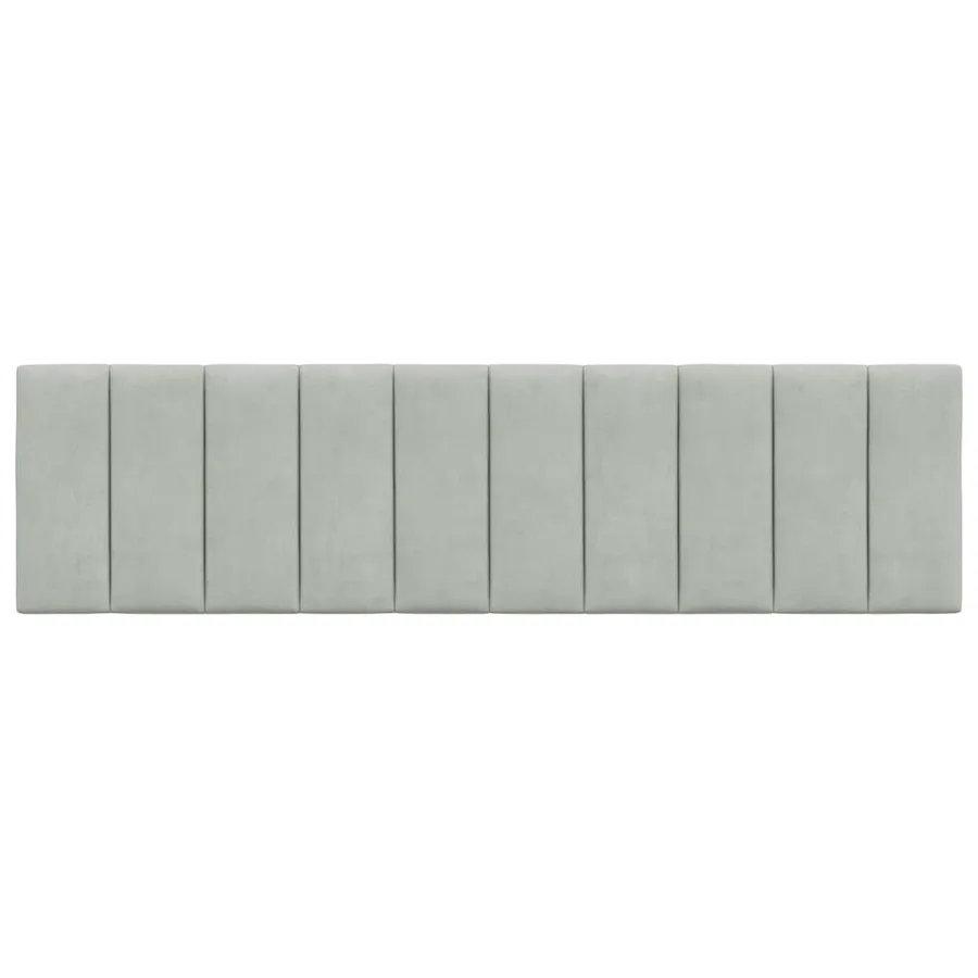 Coussin de tête de lit Hanko gris clair 183 cm velours - 5