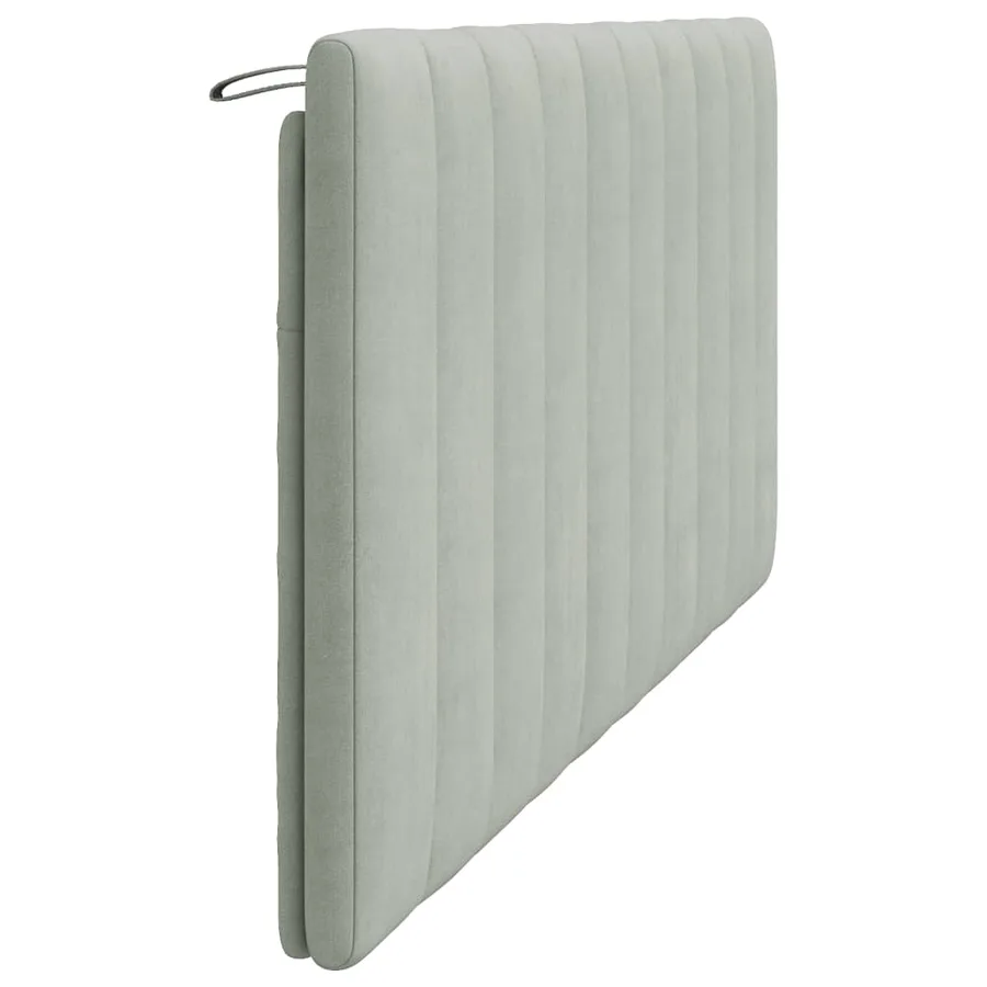 Coussin de tête de lit Hanko gris clair 183 cm velours - 6