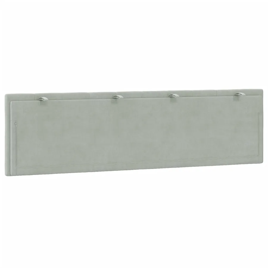 Coussin de tête de lit Hanko gris clair 183 cm velours - 7