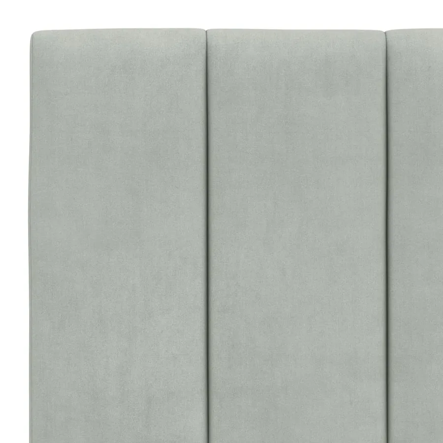 Coussin de tête de lit Hanko gris clair 183 cm velours - 8