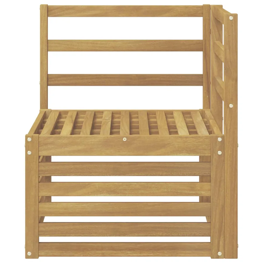 Canapé d'angle extérieur Bois d'Acacia Massif Blanc - 3