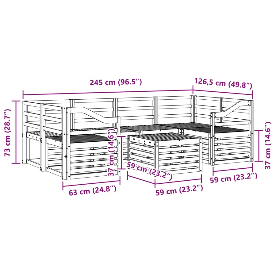 Ensemble de canapés d'extérieur 7 pcs Blanc - 8