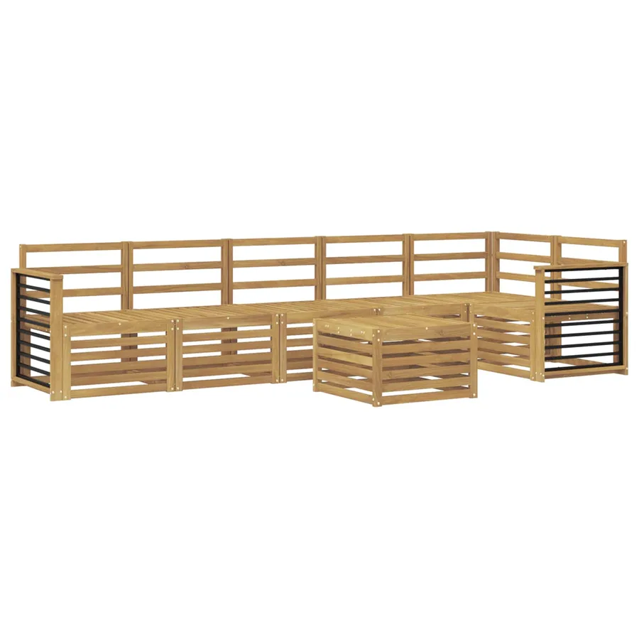 Ensemble de canapés d'extérieur 7 pcs Blanc 59 x 59 x 37 cm - 2