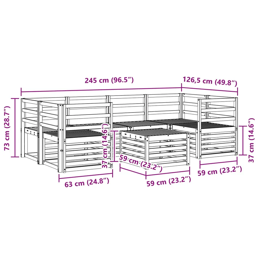 Ensemble de canapés d'extérieur 7 pcs Blanc - 8