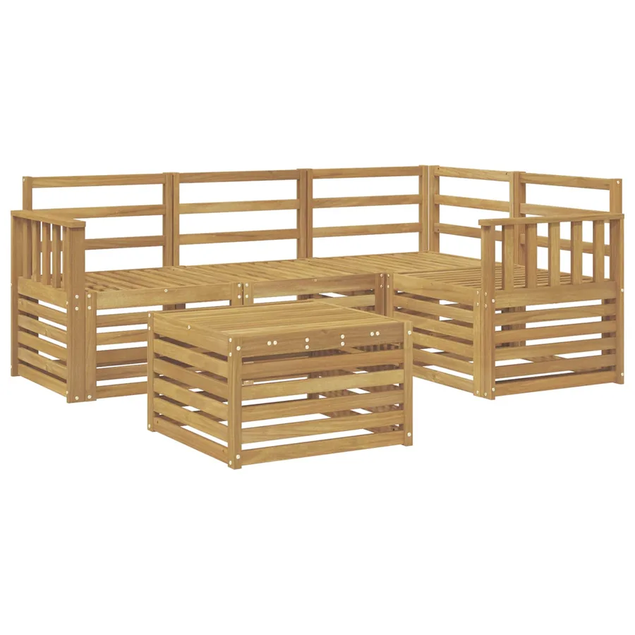 Ensemble de canapés d'extérieur 5 pcs Blanc 59 x 59 x 37 cm - 2