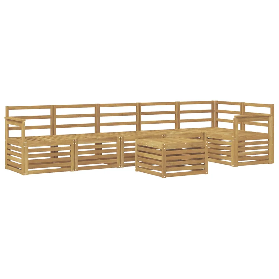 Ensemble de canapés d'extérieur 7 pcs Blanc 59 x 59 x 37 cm - 2