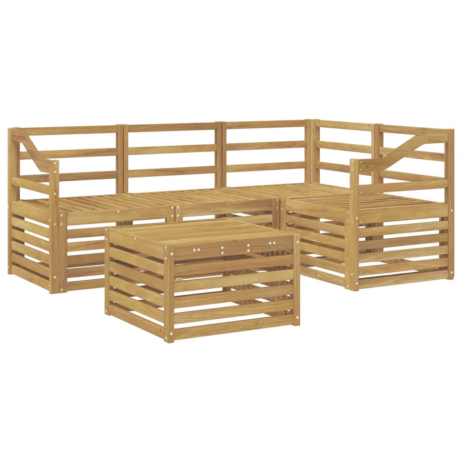 Ensemble de canapés d'extérieur 5 pcs Blanc 59 x 59 x 37 cm - 2