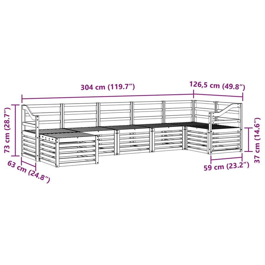 Ensemble de canapés d'extérieur 7 pcs Blanc - 9