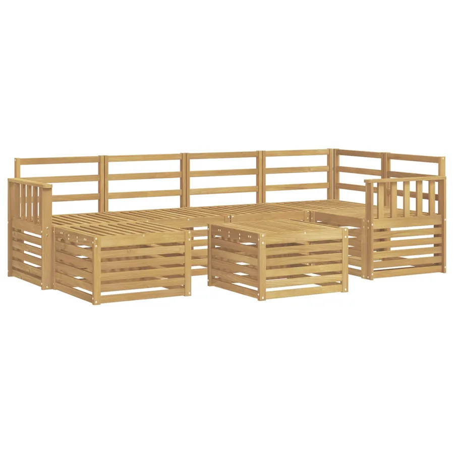 Ensemble de canapés d'extérieur 7 pcs Blanc Polyester - 2