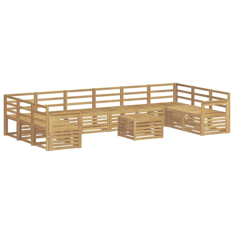 Ensemble de canapés d'extérieur 11 pcs Blanc 59 x 59 x 37 cm - 2