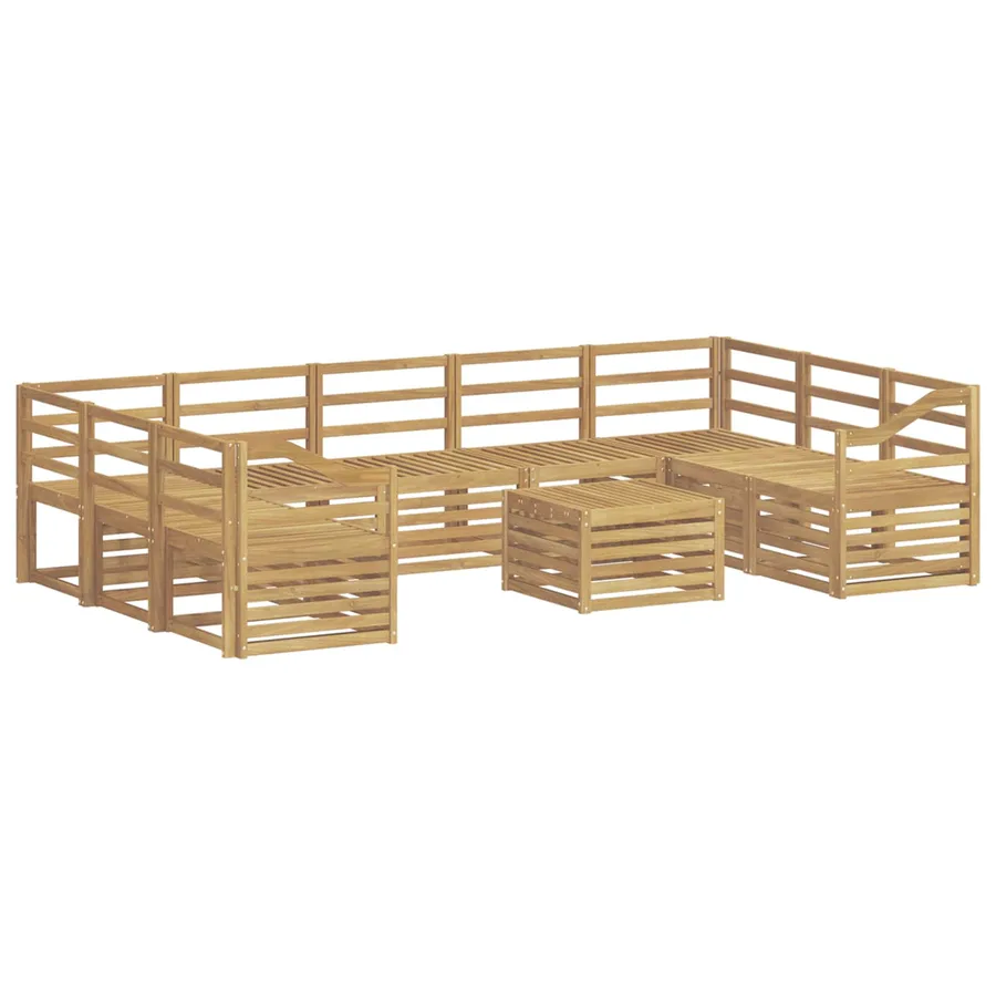 Ensemble de canapés d'extérieur 10 pcs Blanc 59 x 59 x 37 cm - 2