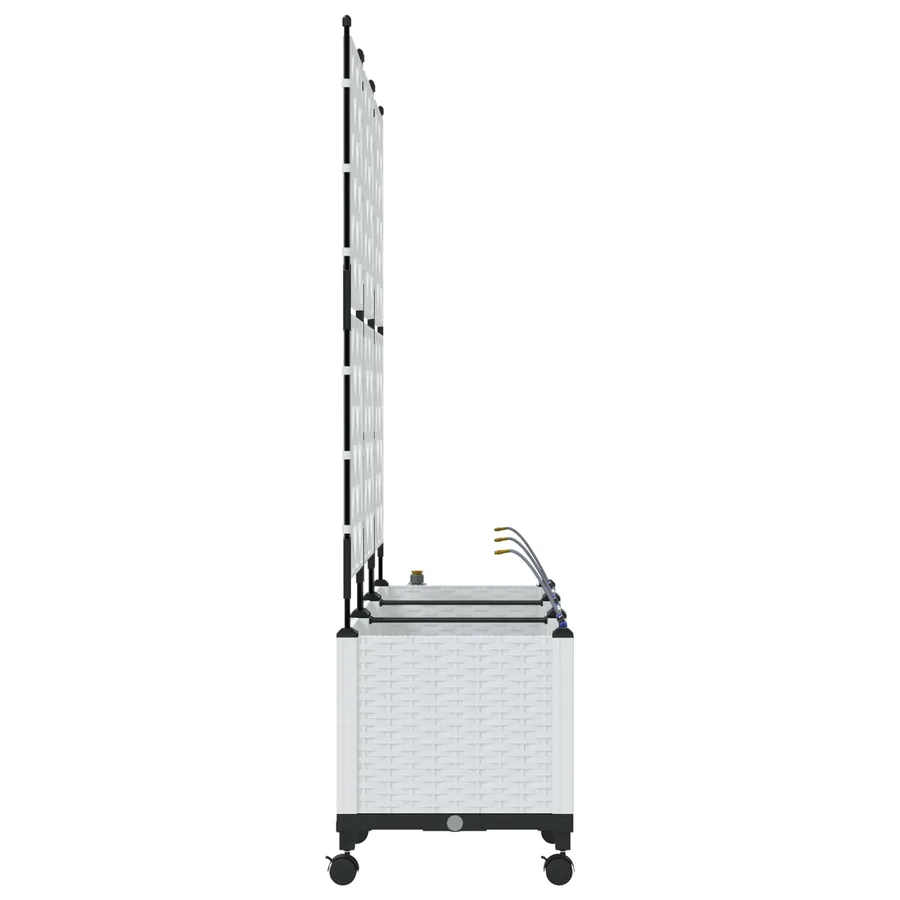 Porte-plante de jardin avec irrigation et roues 3 pc Blanc PP - 3