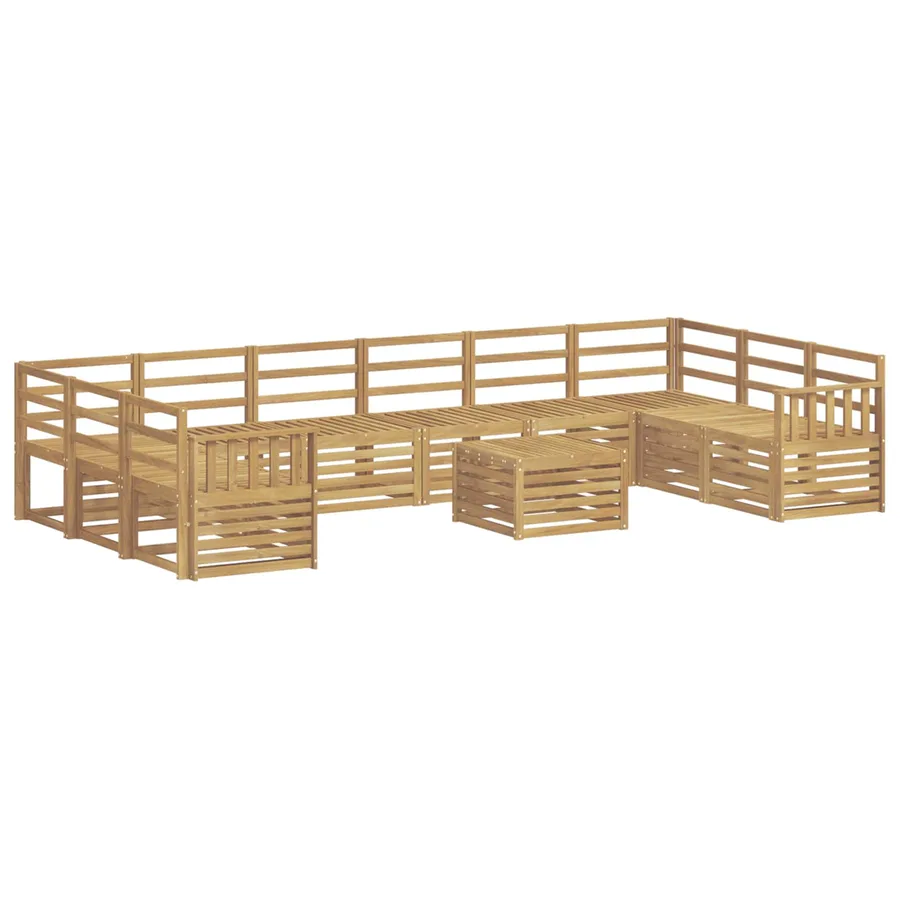 Ensemble de canapés d'extérieur 11 pcs Blanc 59 x 59 x 37 cm - 2