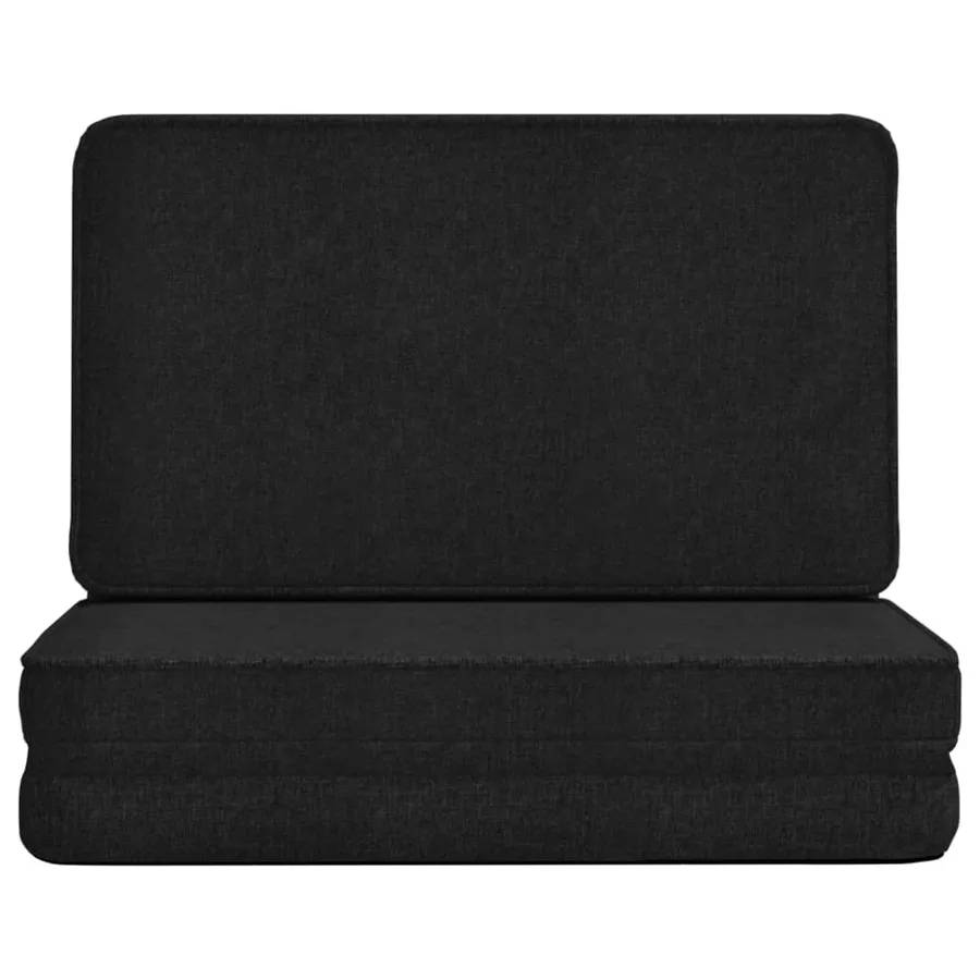 Chaise pliable de sol Noir Tissu - 3
