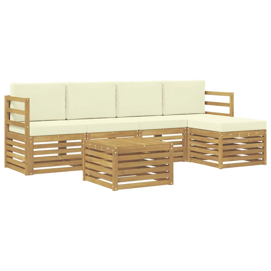 Ensemble de canapés d'extérieur 6 pcs Blanc et crème - 2