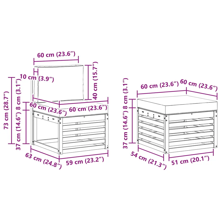Ensemble de canapés d'extérieur 4 pcs Blanc et crème - 7