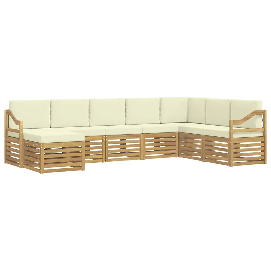 Ensemble de canapés d'extérieur 8 pcs Blanc et crème - 2