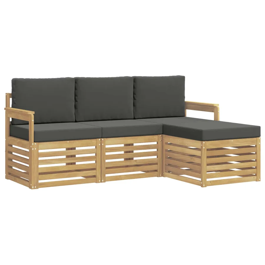Ensemble de canapés d'extérieur 4 pcs Blanc et anthracite - 2