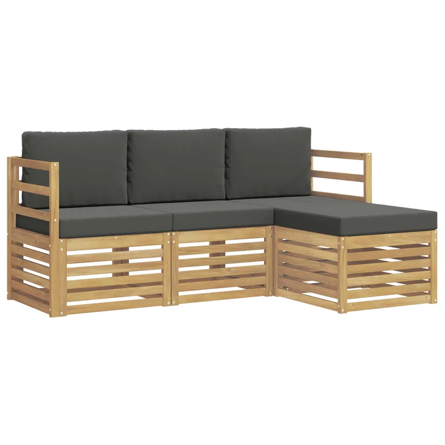 Ensemble de canapés d'extérieur 4 pcs Blanc et anthracite - 2