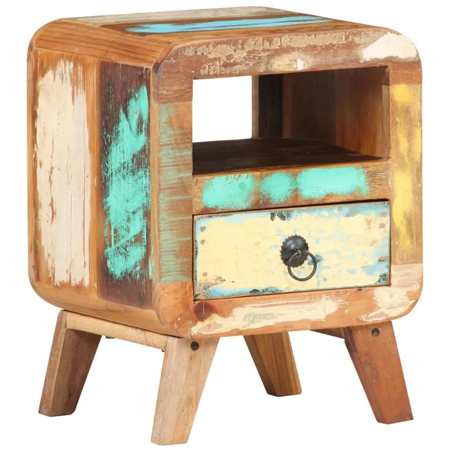 Table de chevet 30x30x41 cm Bois de récupération massif - 10