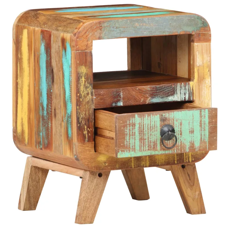 Table de chevet 30x30x41 cm Bois de récupération massif - 2